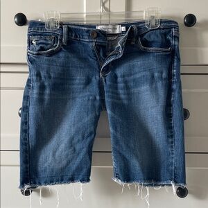 Abercrombie & Fitch Women’s Blue Denim Cutoff Shorts Distressed Hem - Stretch 6